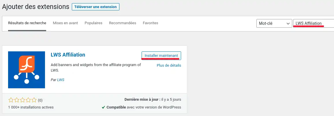 Comment installer le plugin d'affiliation LWS sur son site WordPress ?